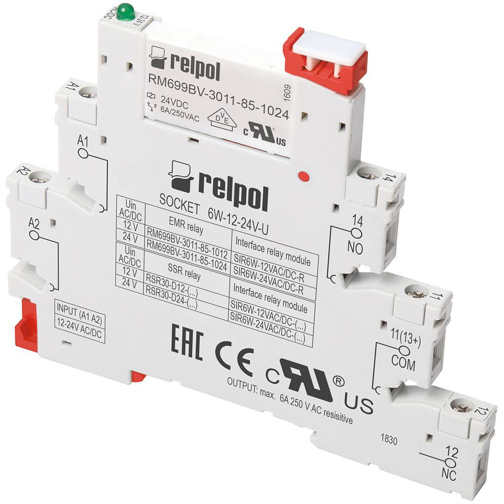 ИНТЕРФЕЙСНО РЕЛЕ SIR6W-24VDC-R